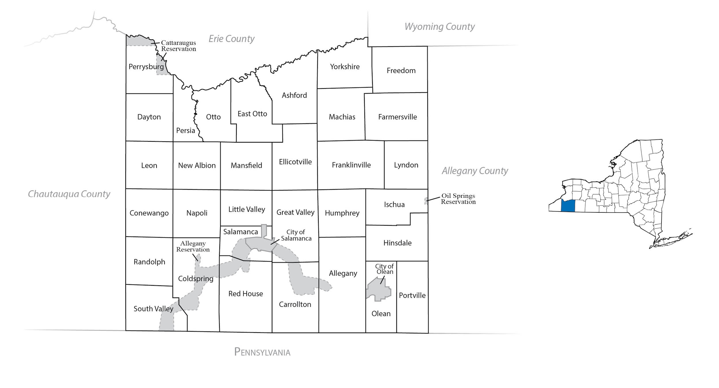 Cattaraugus County Map