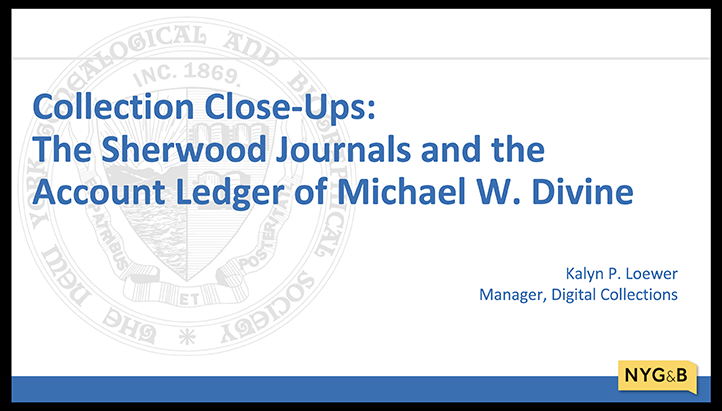 Close Up Cover Sherwood Journals and the Account Ledger of Michael W. Divine