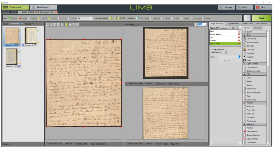 LIMB software screenshot