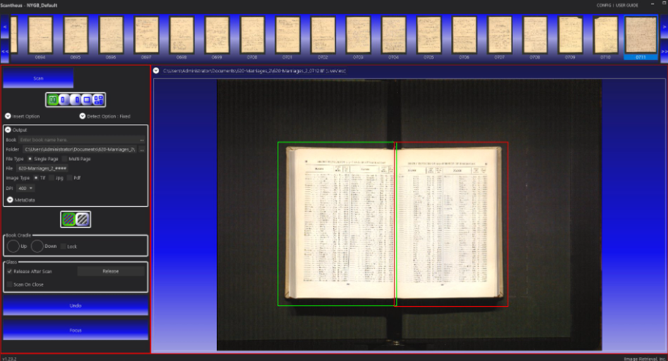 Screenshot of Scantheus software