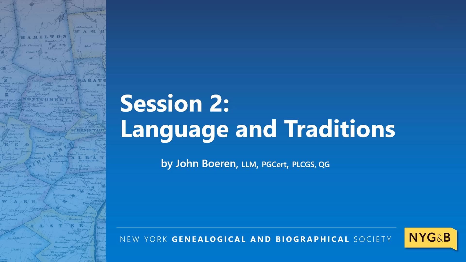 Cover slide for Language and Traditions