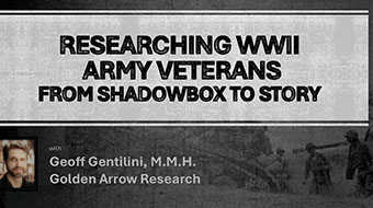 Cover of Webinar Researching WWII Army Veterans