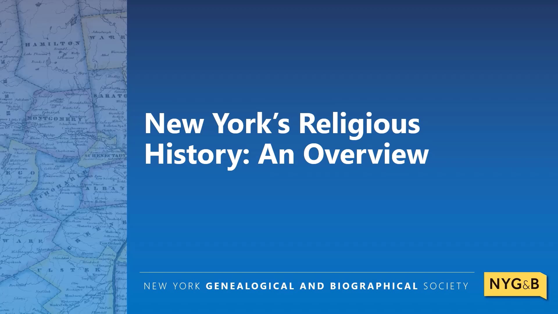 Cover slide for New York's Religious History: An Overview
