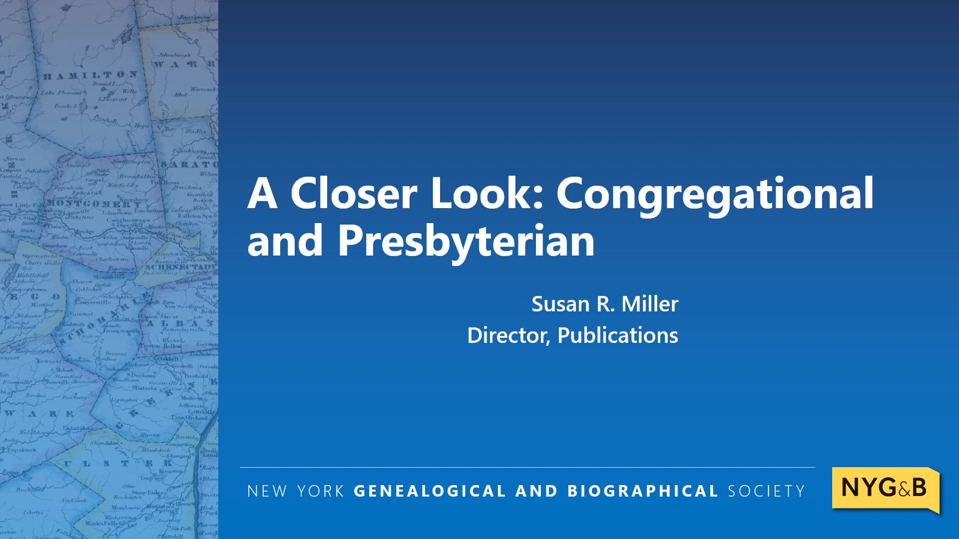 Cover slide for A Closer Look: Congregational and Presbyterian