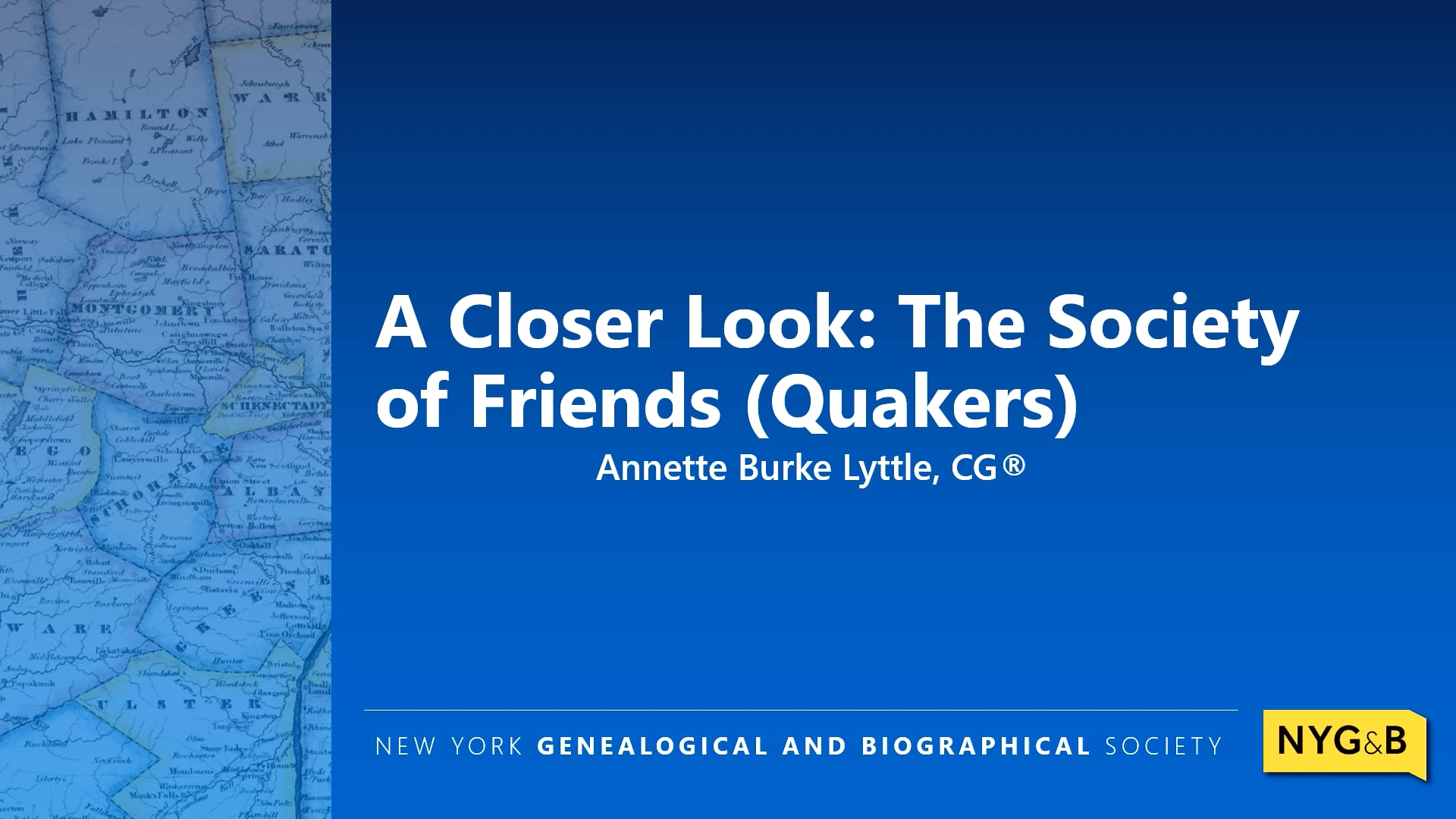 Cover slide for A Closer Look: The Society of Friends (Quakers)