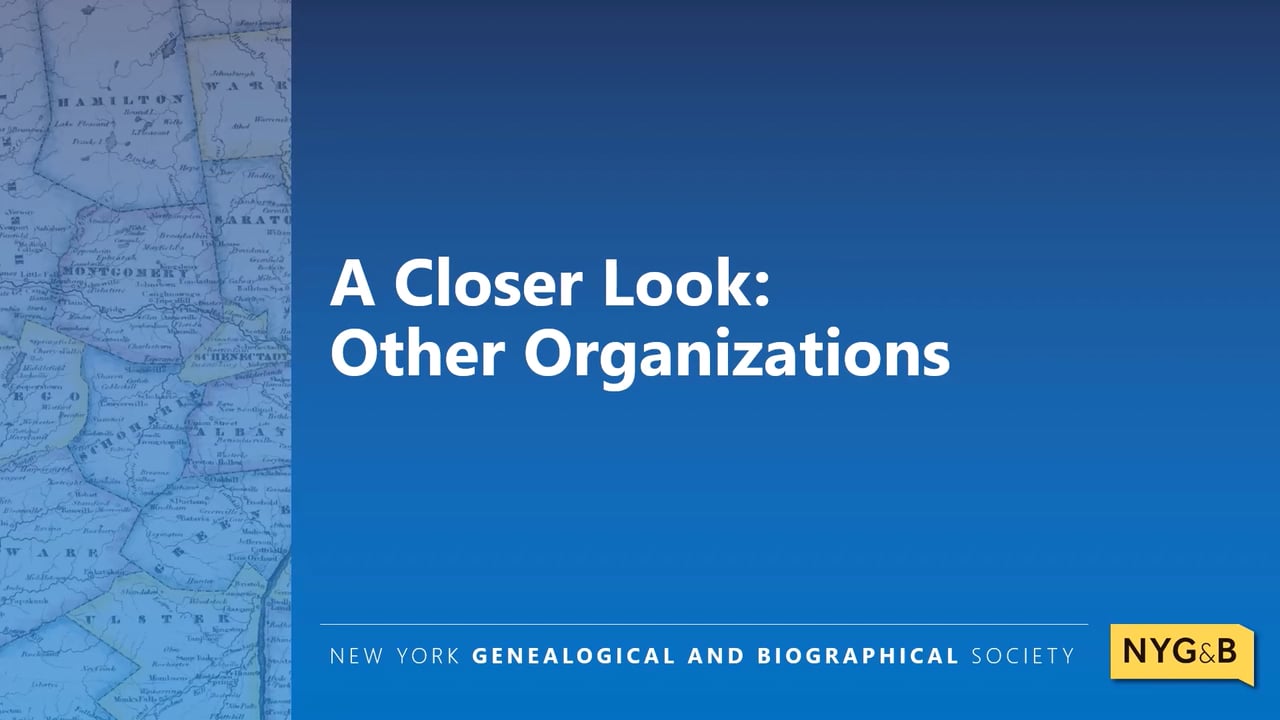 Cover slide for A Closer Look: Other Organizations