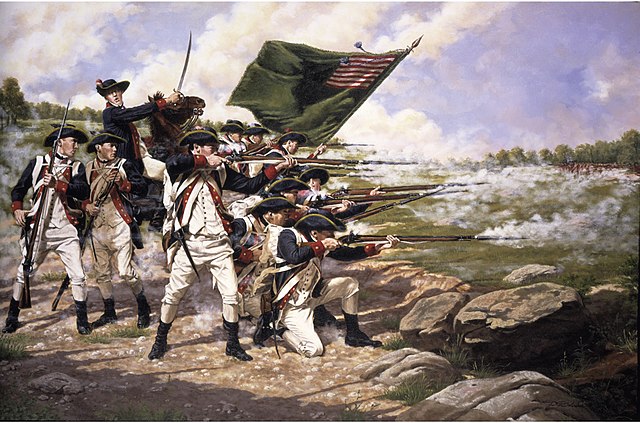 A painting of the Battle of Long Island