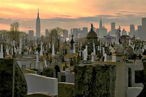 A view of Calvary Cemetery in Queens