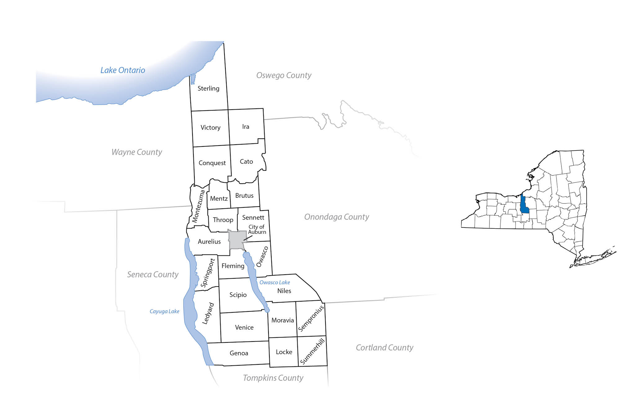 Cayuga County Map