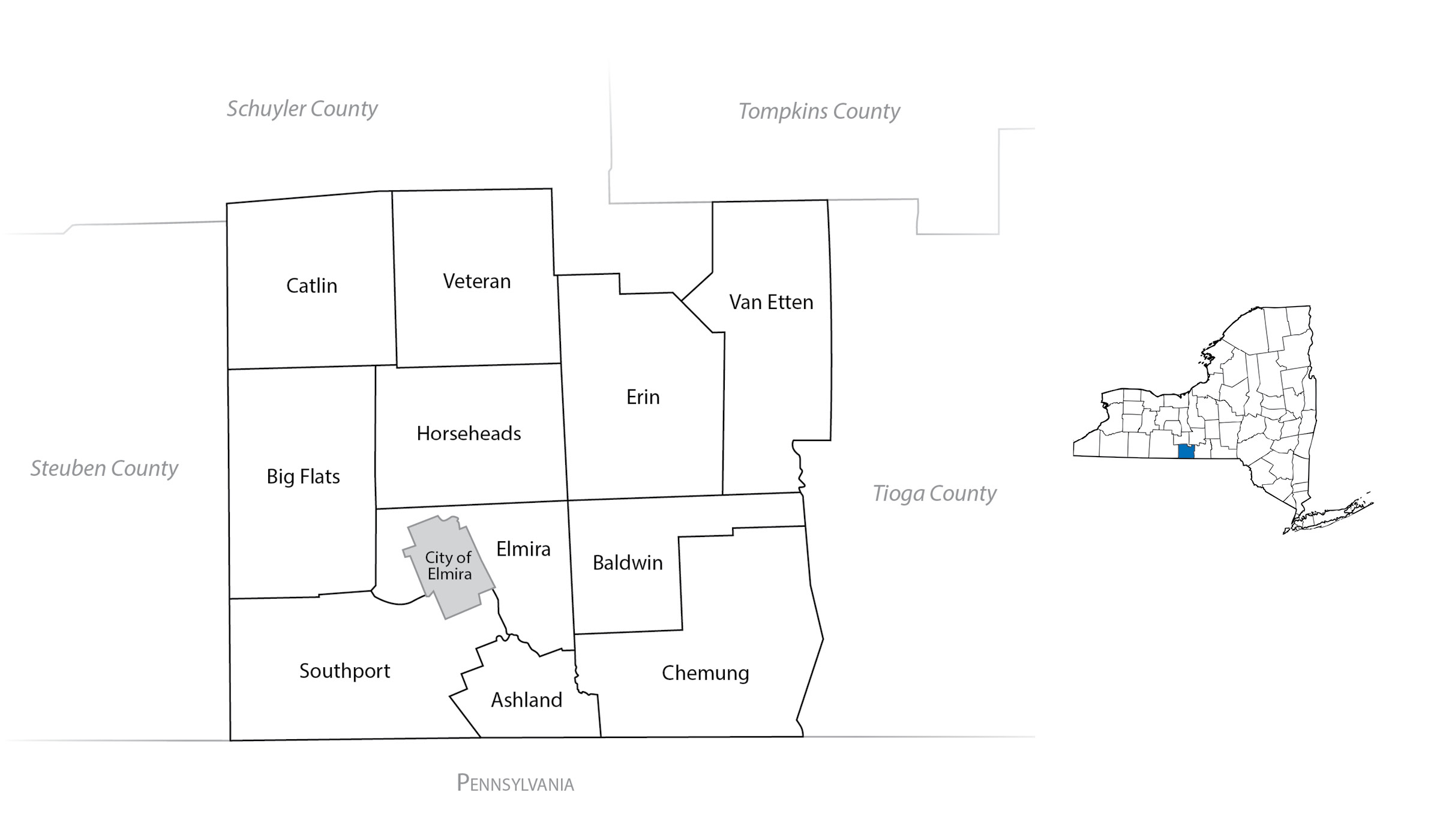 Chemung County Map
