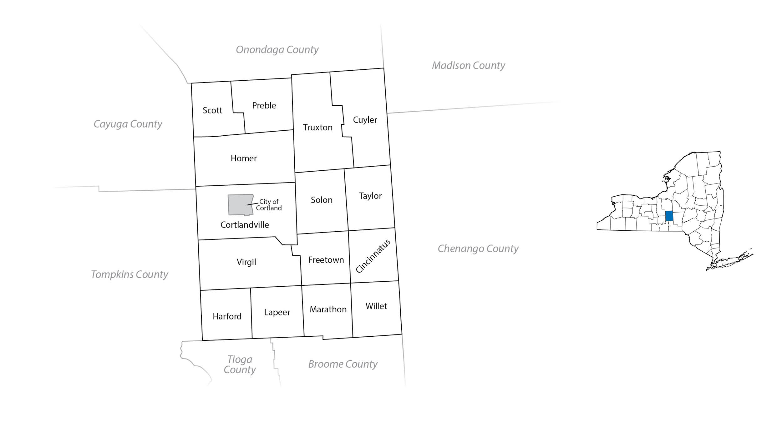 Cortland County Map