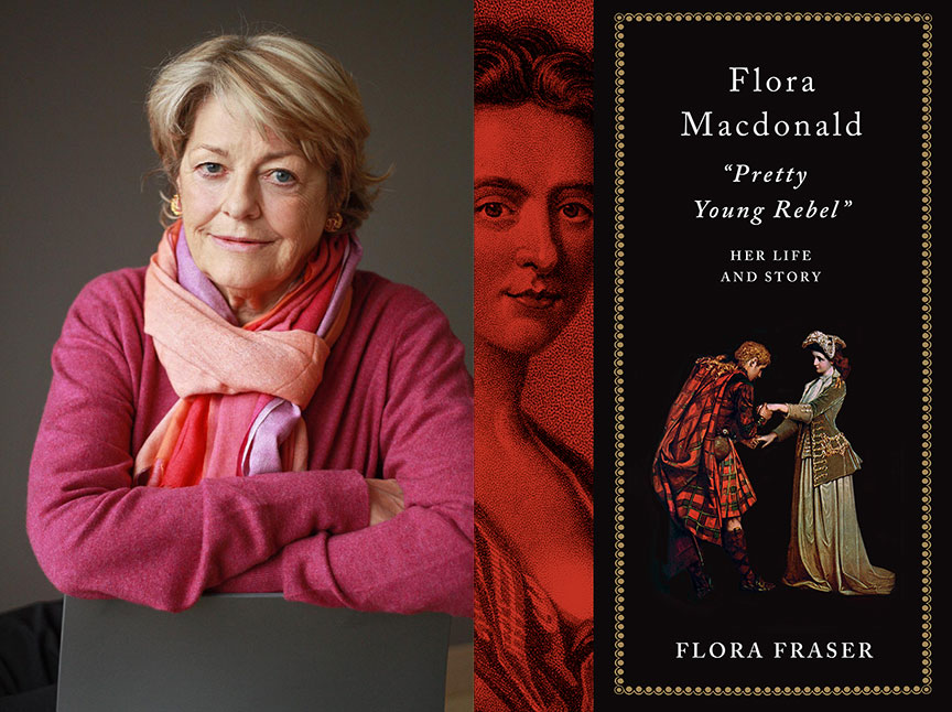 Flora Fraser headshot and cover of Pretty Young Rebel