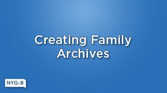 Splash image for Creating Family Archives