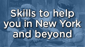 Skills to help you in New York and beyond with photo of working men behind