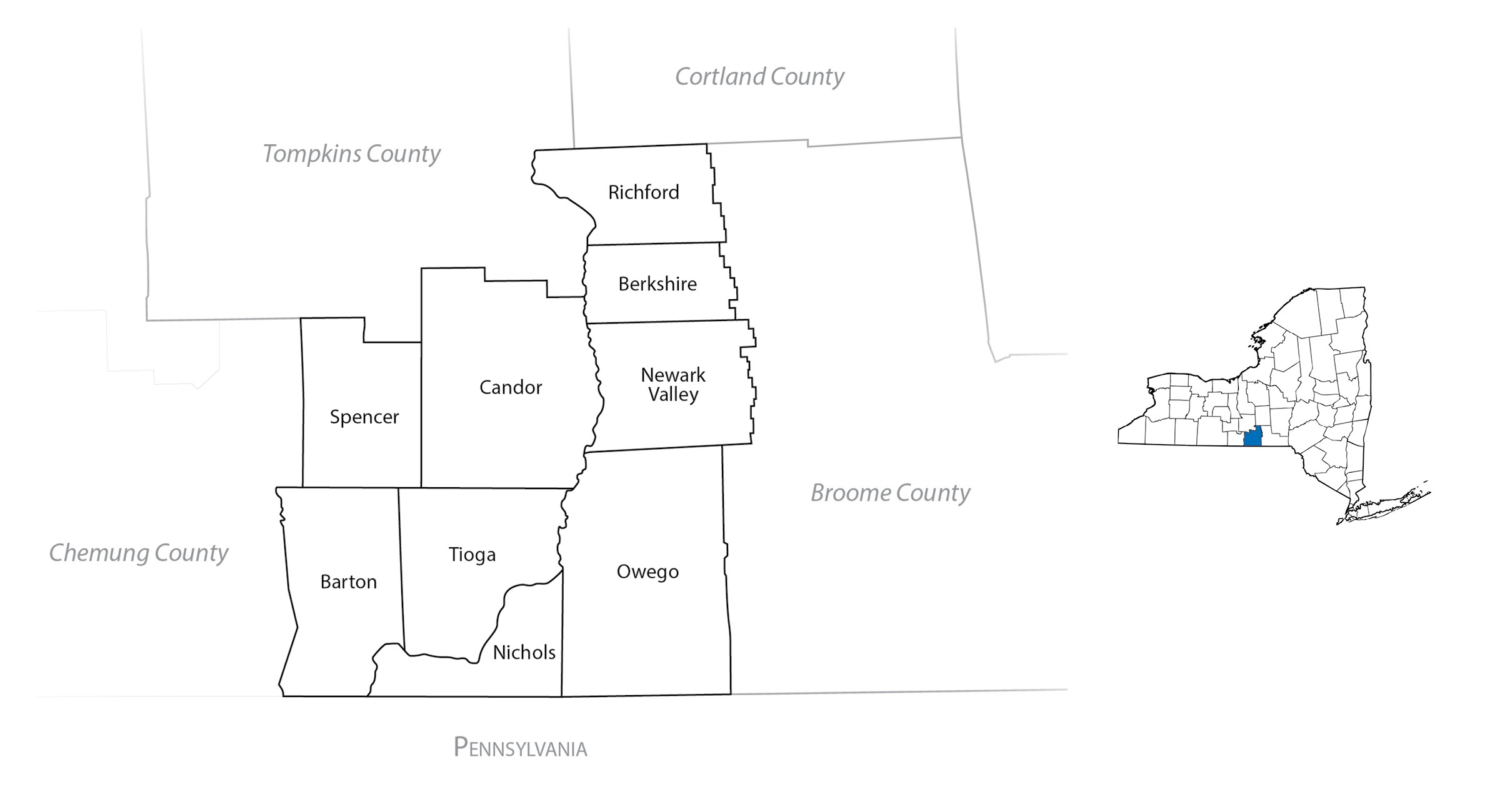 Tioga County Map