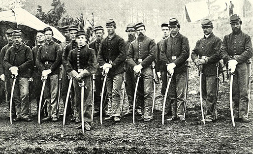 Row of Union soldiers with sabres