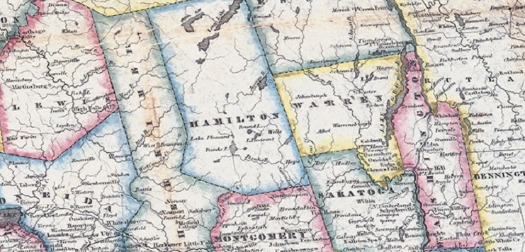 A portion of an 1900s map of New York State