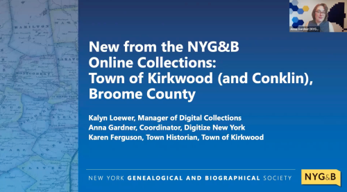 New from the NYG&B Online Collections: Town of Kirkwood (and Conklin)