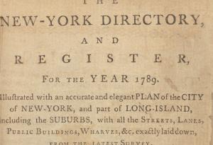 cover from 1789 New York City directory