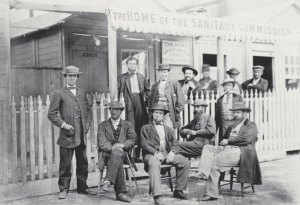 Civil War men posed in front of the USSC