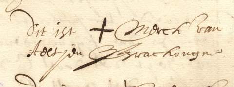 Mark of Aeltje Braconie on the 1644 accord