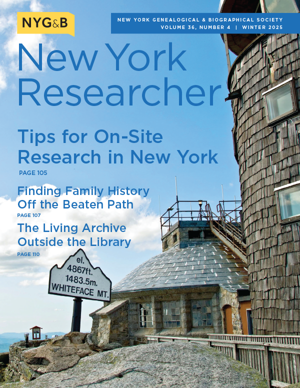 Cover of the New York Researcher (Winter 2025)