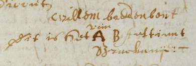 Signature of Willem Bredenbent and mark of Aeltje Braconie on their 1670 will