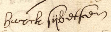 Signature of Harck Sijbetsen, 2 July 1647
