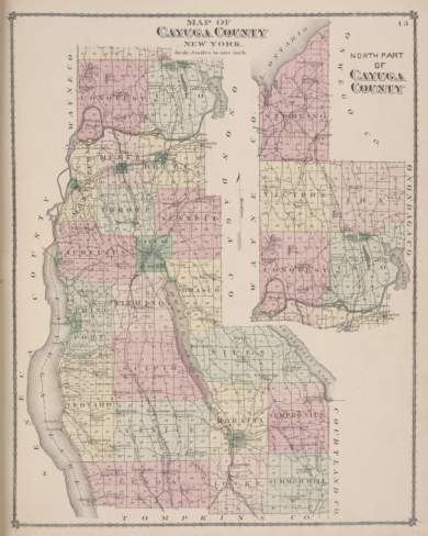 Map of Cayuga County, New York