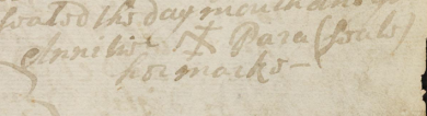 Mark of Annitie Para, 17 March 1696/7.