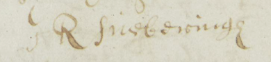 Signature of Jan Sueberingh, 1677
