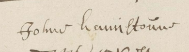Signature of Johne Hamiltoune, 1660