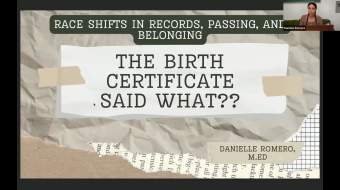 The Birth Certificate Said What? — slide with Danielle Romero 