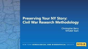 Preserving Your NY Story: Civil War Research Methodology