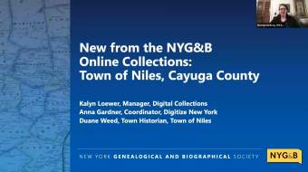 New from the NYG&B Online Collections: Town of Niles, Cayuga County