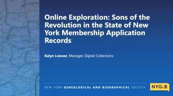 Online Exploration: Sons of the Revolution in the State of New York Membership Application Records title slide